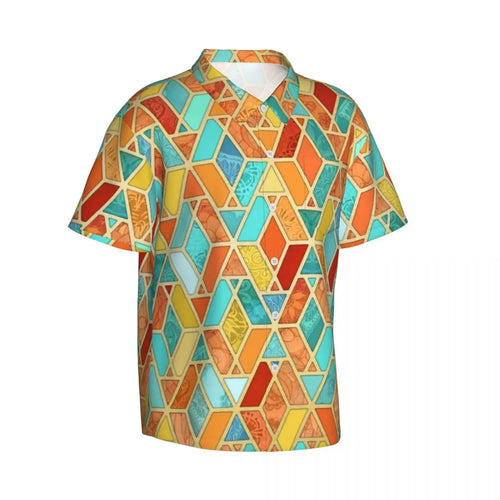 Abstract Patchwork Vacation Shirt